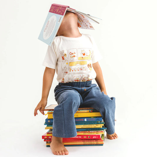 Les Petites Choses 100% 有機棉 TOM 經典短袖 格子插畫 T-shirt ❘ 現貨尺寸: 12M~3Y