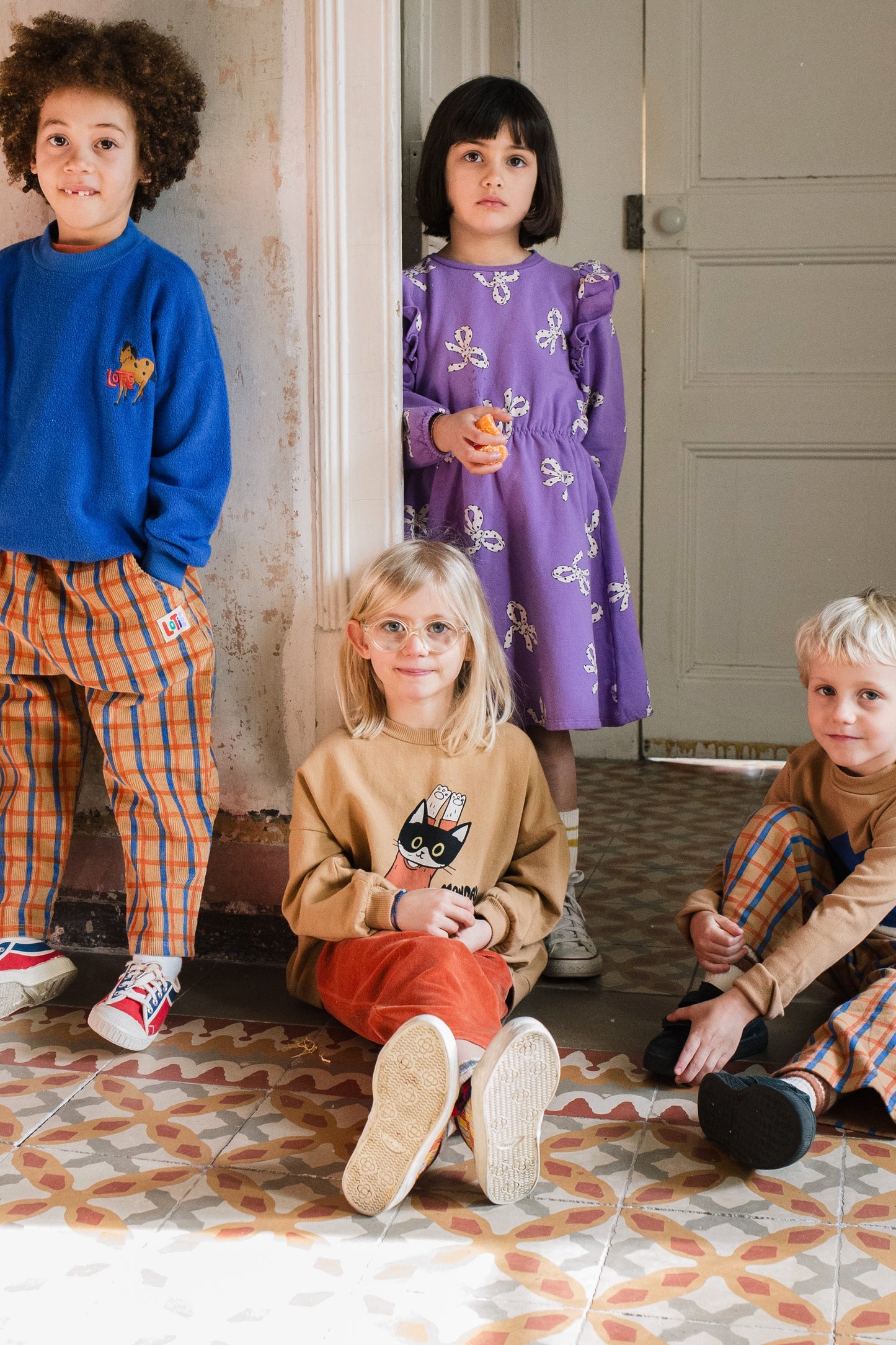 (預購)Lotiekids 100%有機棉大學T- MONDAY YOGA TOASTED SWEATSHIRT 2Y~9Y