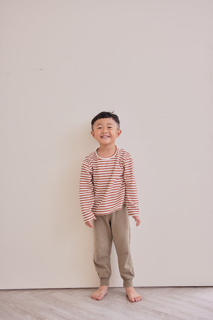 Orbasics 有機棉Boxy Longsleeve 寬版條紋長袖上衣- 2-12Y