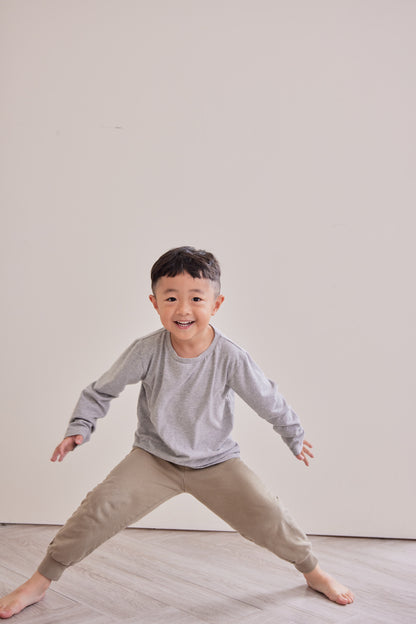 Orbasics 有機棉Mighty長袖上衣 灰 (2Y~12Y)