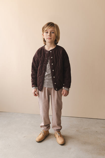 Phil&Phae 有機棉天絲混紡衍縫外套 Quilted Jacket- 深棕 (3Y~6Y)