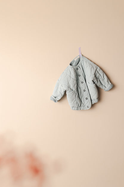 Phil&Phae 有機棉天絲混紡衍縫外套 Quilted Jacket- 霧灰藍 (3Y~6Y)