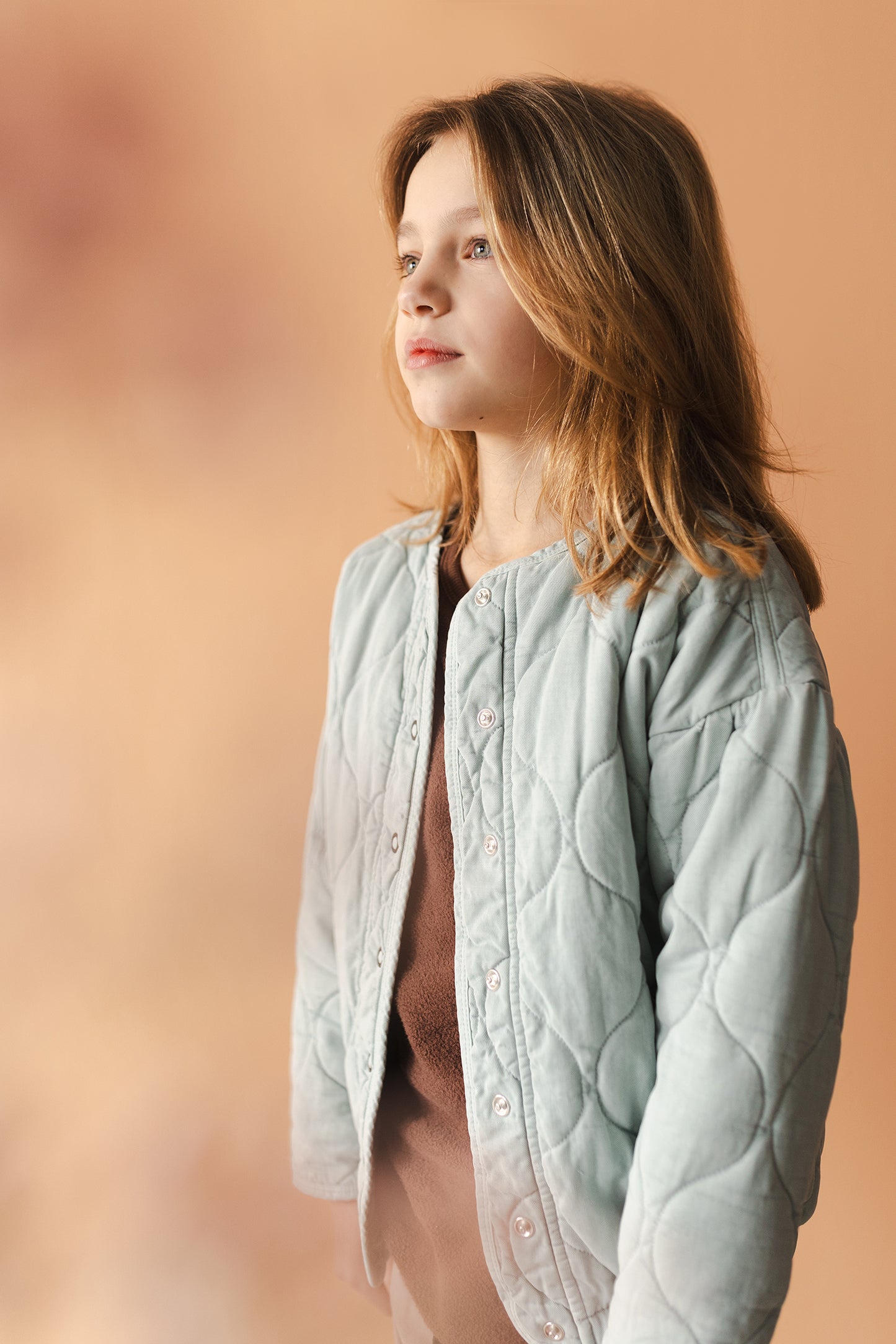 Phil&Phae 有機棉天絲混紡衍縫外套 Quilted Jacket- 霧灰藍 (3Y~6Y)