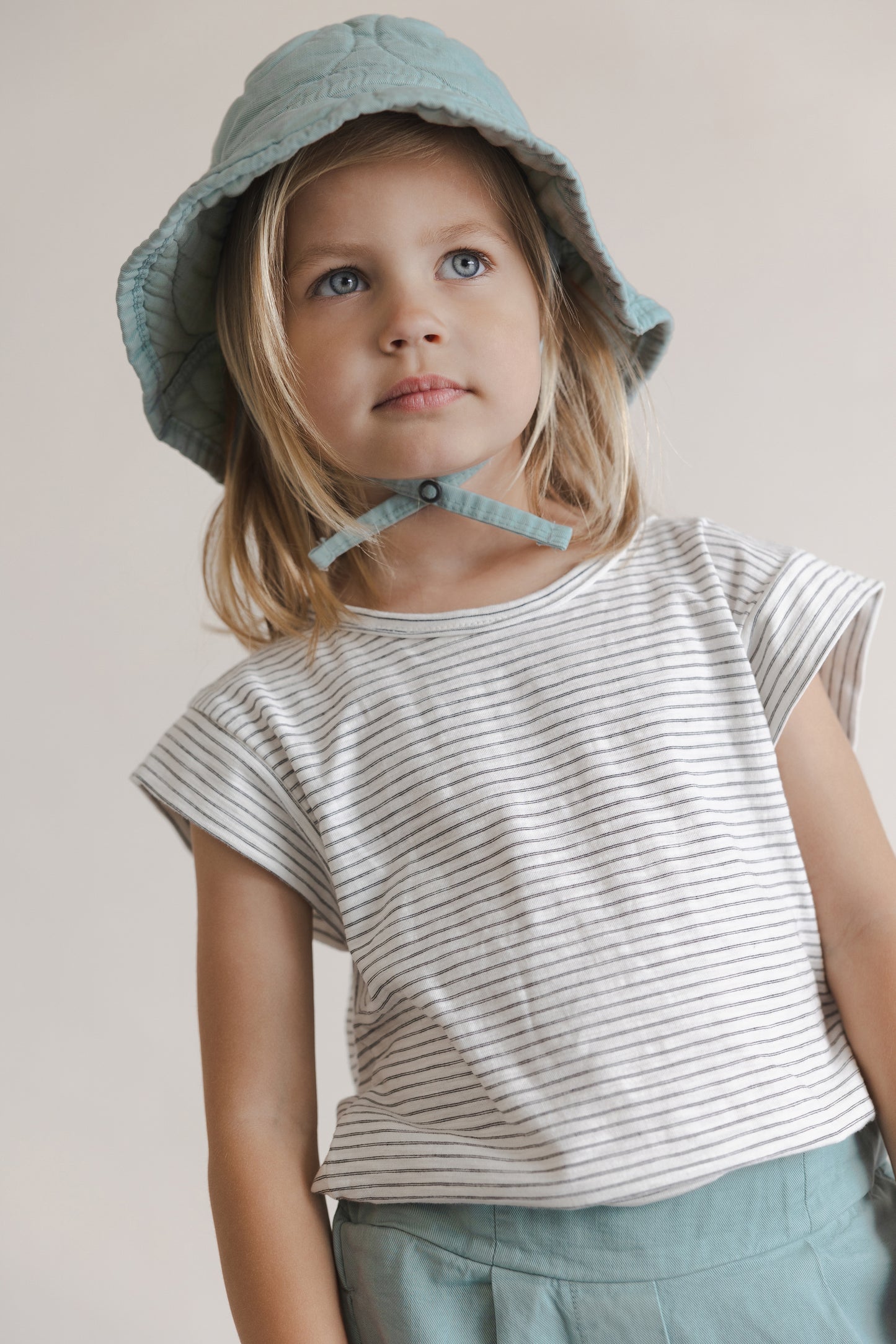 Phil&Phae 100%有機棉Boxy tee 短袖條纹上衣 coconut stripes (2Y~6Y)