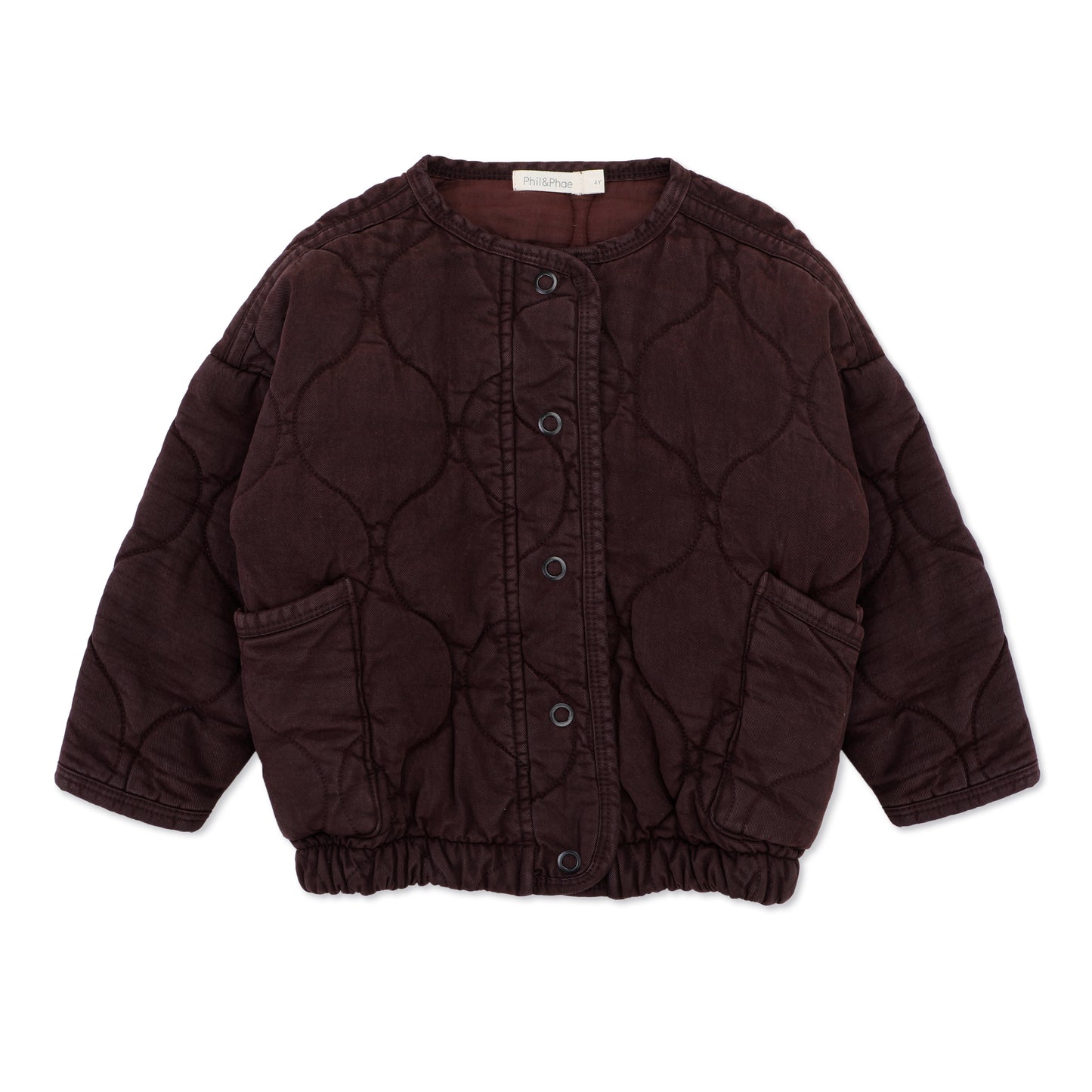 Phil&Phae 有機棉天絲混紡衍縫外套 Quilted Jacket- 深棕 (3Y~6Y)