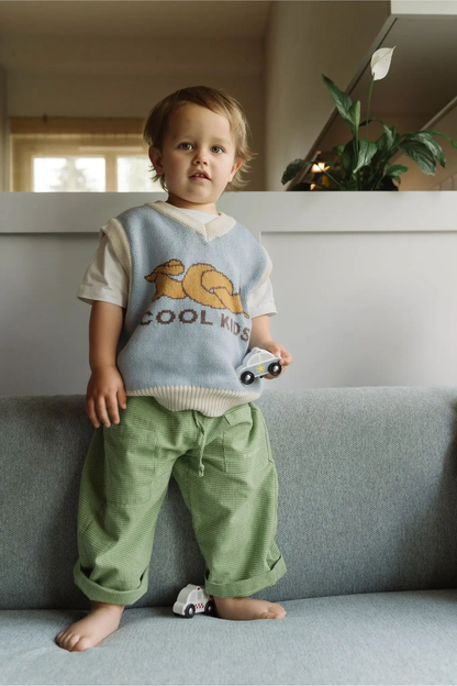 (預購) Happymess 100%有機棉針織背心 - 小臘腸狗 1Y~8Y