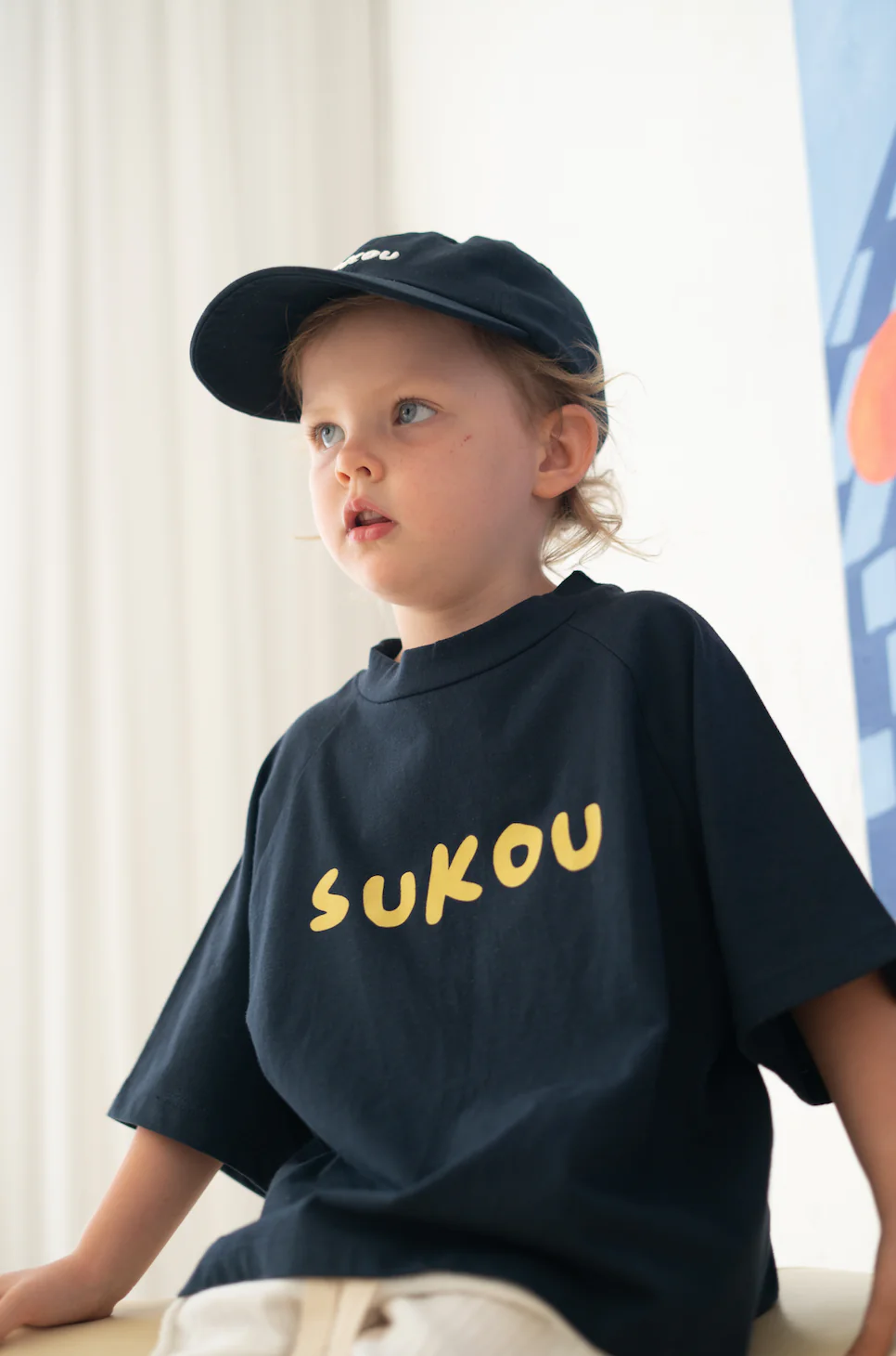 Sukou 純棉Sukou logo 海軍藍短袖T-shirt 3Y & 6Y (各最後一件)