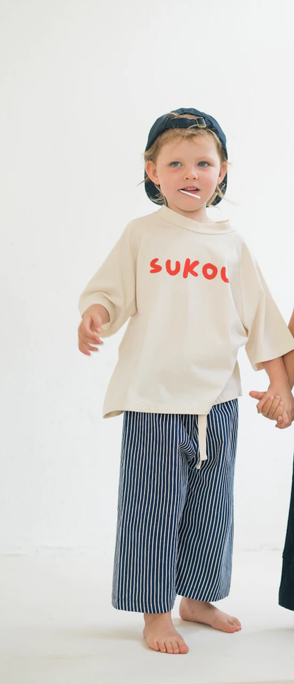 Sukou 純棉Sukou logo白色T-shirt 3Y & 6Y (各最後一件)