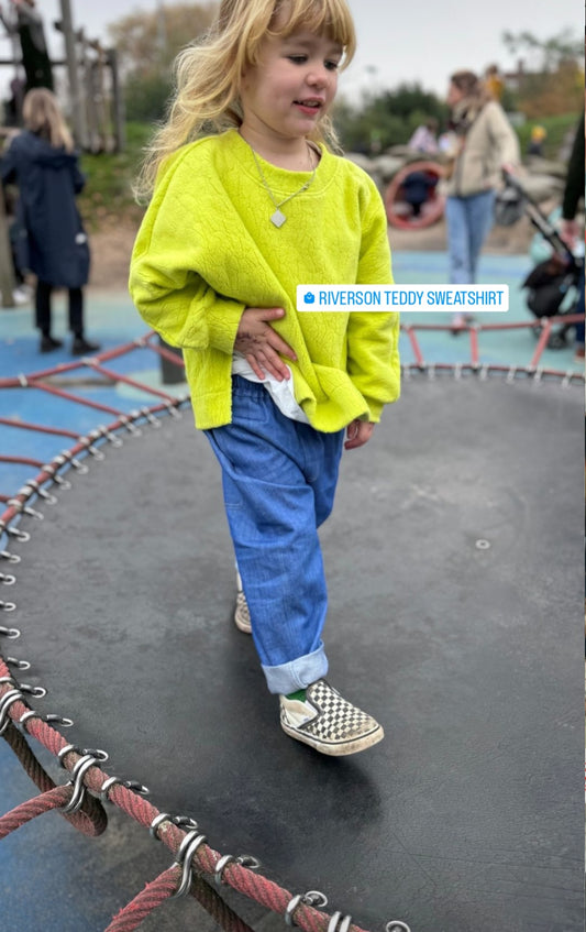 Studio Koter - Riverson 100%有機棉大學T - Acid green (2Y~7Y)