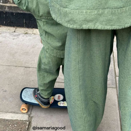 Studio Koter  100%純棉 Manu 薄荷綠丹寧氣球長褲  ❘ 現貨尺寸: 2Y~9Y