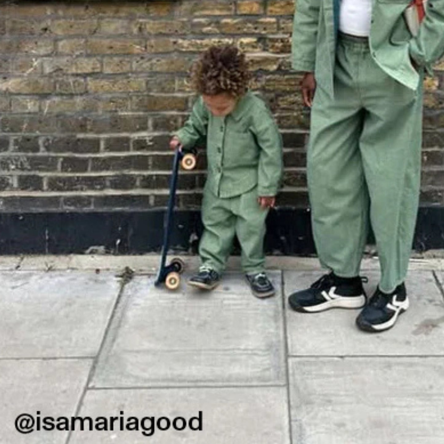 Studio Koter  100%純棉 Manu 薄荷綠丹寧氣球長褲  ❘ 現貨尺寸: 4-5Y & 8-9Y