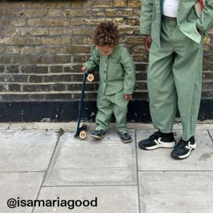 Studio Koter  100%純棉 Manu 薄荷綠丹寧氣球長褲  ❘ 現貨尺寸: 4-5Y & 8-9Y