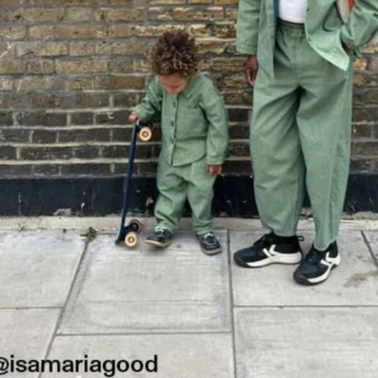 Studio Koter 100%純棉 Manu 薄荷綠丹寧氣球長褲  大人款 ❘ 現貨尺寸: S