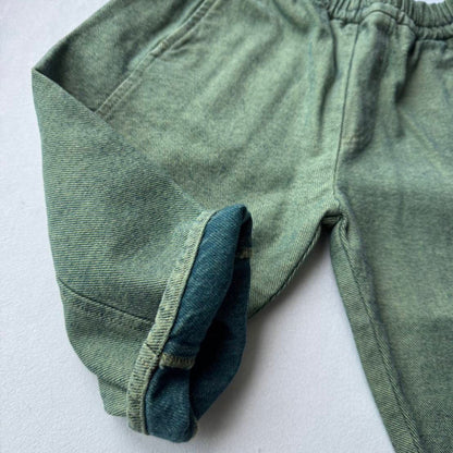 Studio Koter  100%純棉 Manu 薄荷綠丹寧氣球長褲  ❘ 現貨尺寸: 4-5Y & 8-9Y