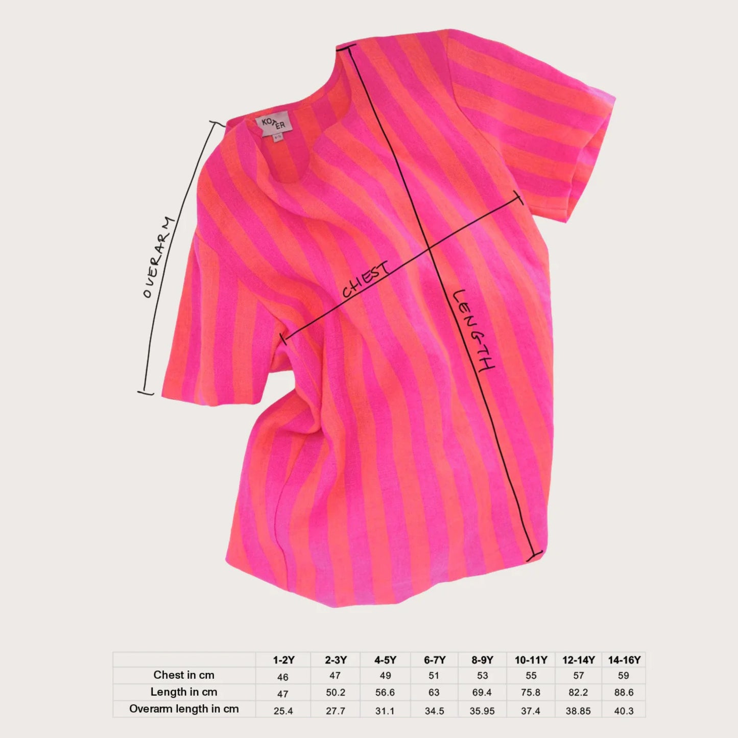 Studio Koter 100%有機亞麻 ALANI條紋洋裝/連身裙   ❘ 現貨尺寸: 6-7Y & 8-9Y