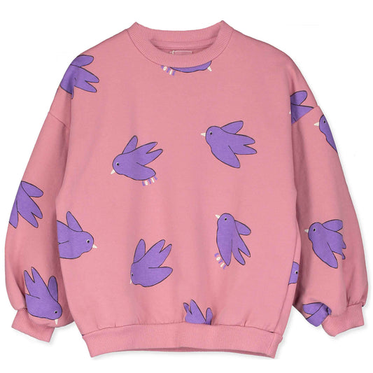 (預購)Lotiekids 有機棉大學T- FLOWING BIRDS  2Y~11Y