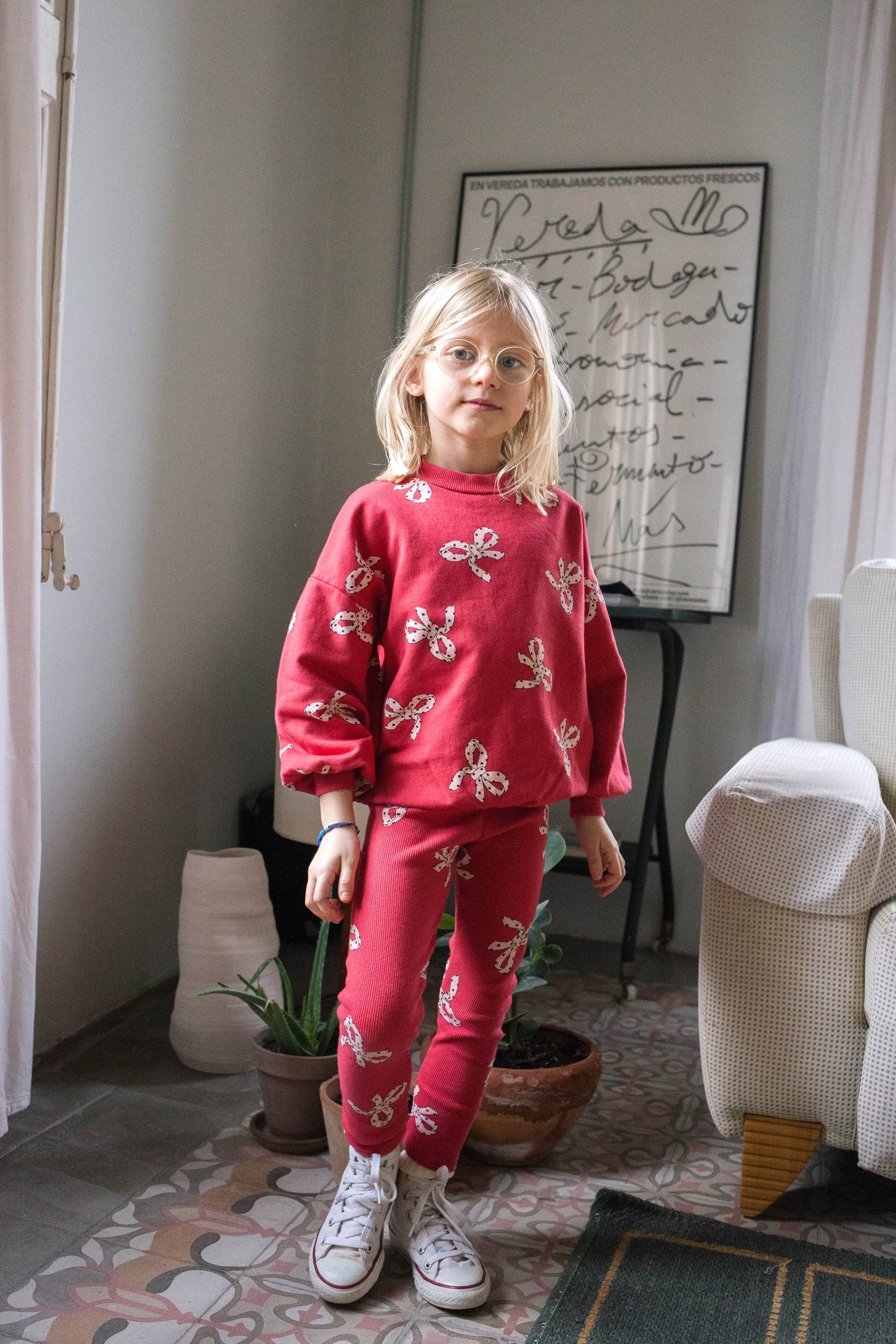(預購)Lotiekids 有機棉大學T- BOWS RED SWEATSHIRT 2Y~11Y