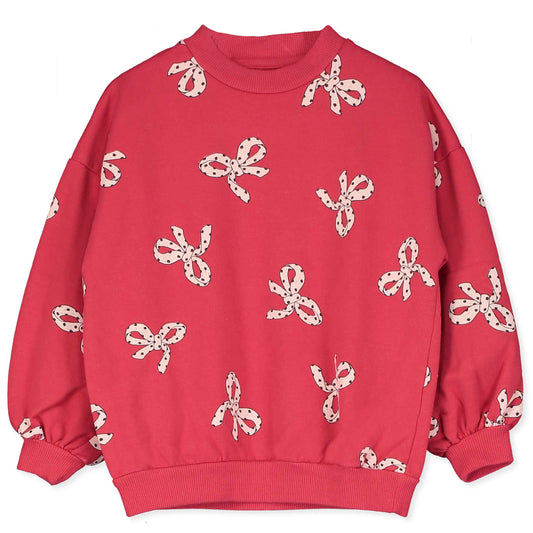 (預購)Lotiekids 有機棉大學T- BOWS RED SWEATSHIRT 2Y~11Y