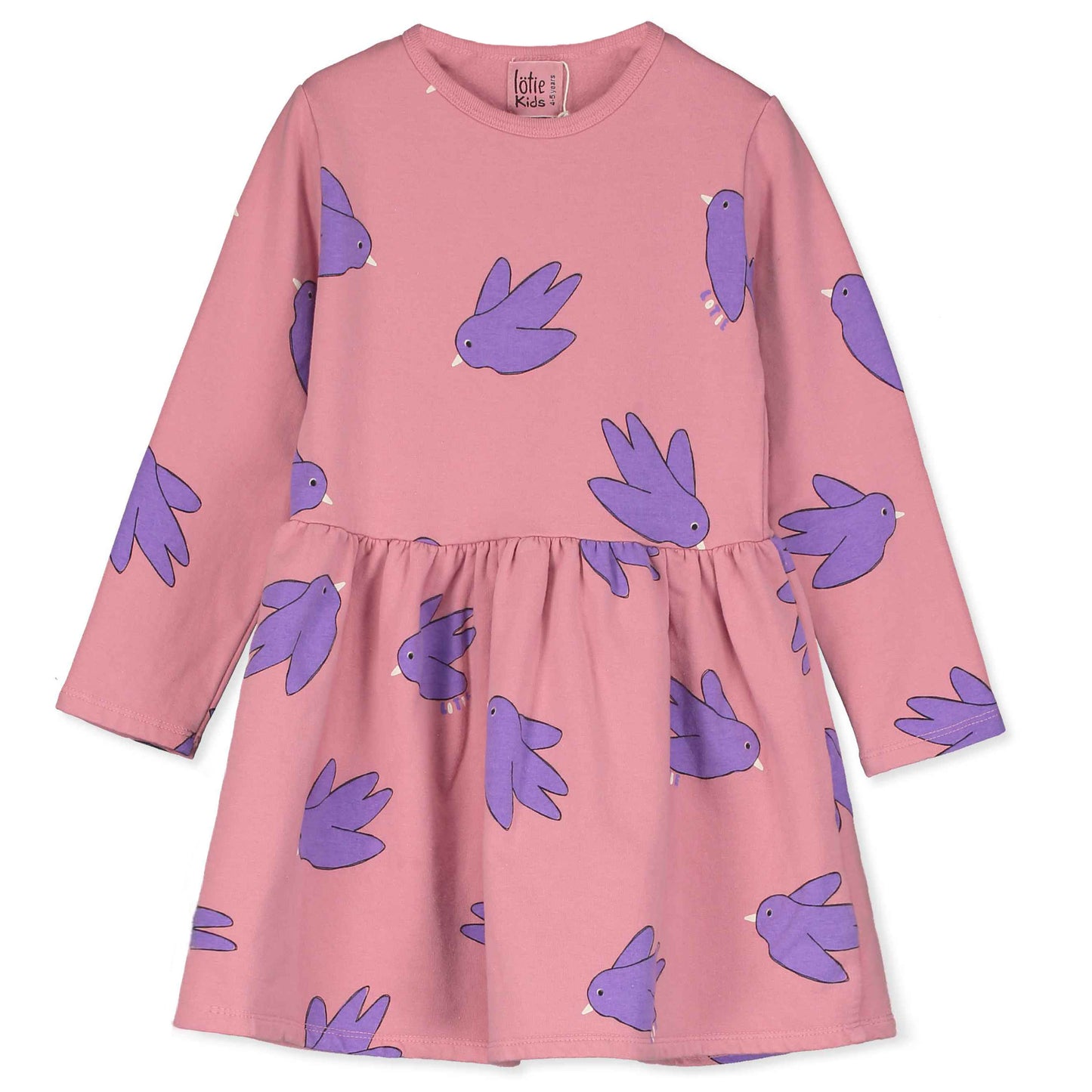 (預購)Lotiekids 有機棉洋裝 -FLOWING BIRDS ROSE  2Y~11Y