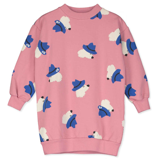 (預購)Lotiekids 有機棉長板大學T - CHILL DOGS ROSE LONG SWEATDRESS  2Y~11Y