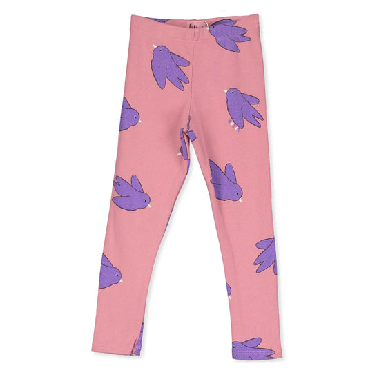(預購)Lotiekids 有機棉小飛鳥Legging -粉色 2Y~9Y