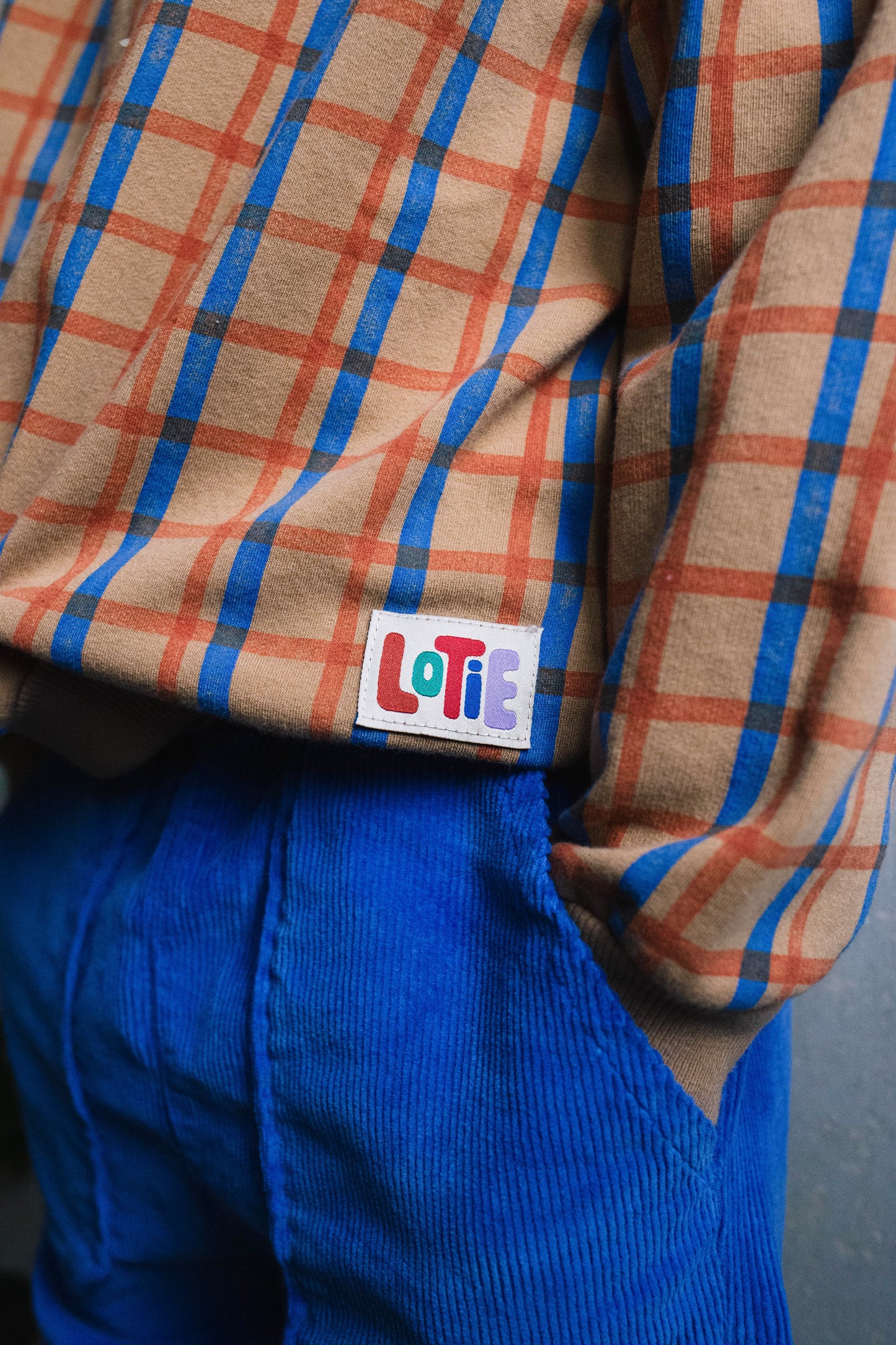 (預購)Lotiekids 有機棉大學T- PLAID PRINT TOASTED  2Y~9Y