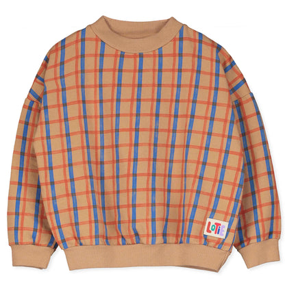 (預購)Lotiekids 有機棉大學T- PLAID PRINT TOASTED  2Y~9Y