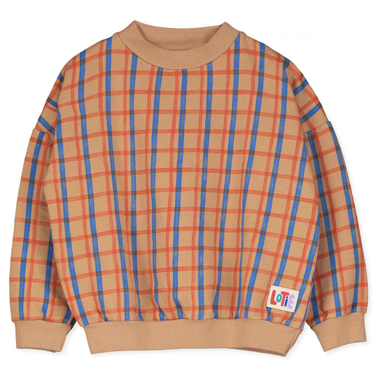 (預購)Lotiekids 有機棉大學T- PLAID PRINT TOASTED  2Y~9Y