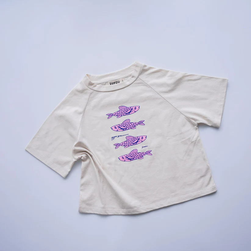 Sukou 純棉短袖T-shirt - Sardines