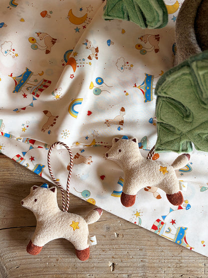 (預購商品) Creme enfant 小狐狸刺繡姓名吊飾