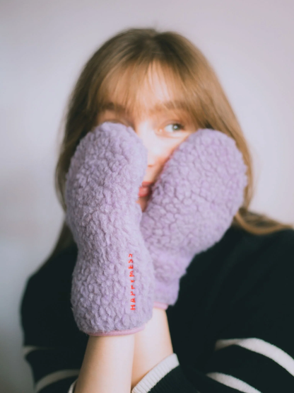 (預購) Happymess 100%美麗諾羊毛泰迪手套- lilac cloud  1Y ~ 10Y & 成人