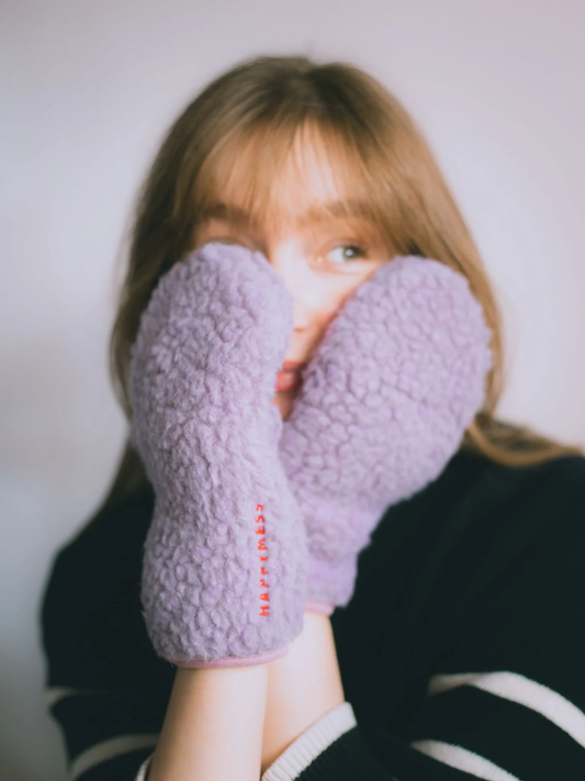 (預購) Happymess 100%美麗諾羊毛泰迪手套- lilac cloud  1Y ~ 10Y & 成人