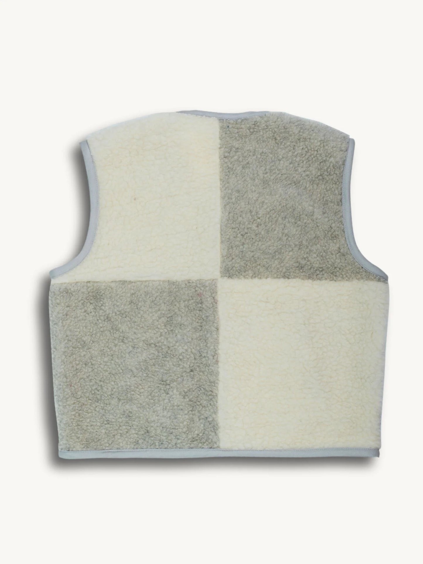 (預購) Happymess 100%美麗諾羊毛背心外套 - adult in cream & grey (XS~XL)