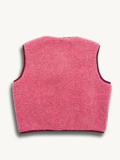 (預購) Happymess 100%美麗諾羊毛背心外套 - adult in Pink (XS~XL)