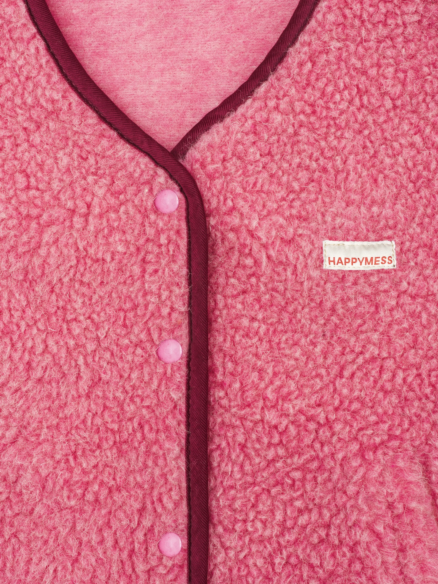 (預購) Happymess 100%美麗諾羊毛背心外套 - adult in Pink (XS~XL)