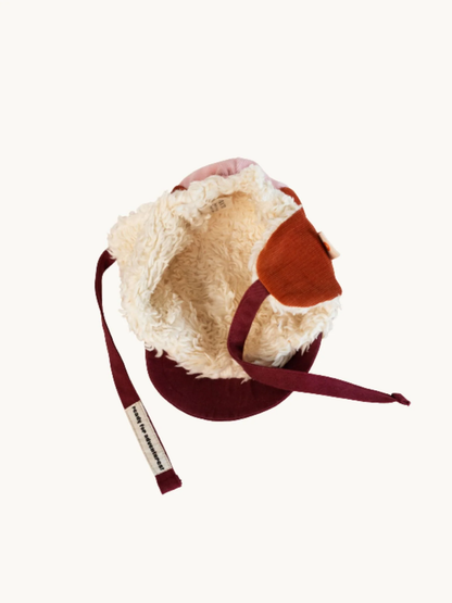 Happymess 有機棉絨毛飛行員帽  pink snow ❘ 現貨尺寸:  1~6Y+