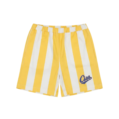 COS I SAID SO  100% 純棉 BOLD STRIPE 黃白條紋斜紋短褲 ❘ 現貨尺寸: 6-7Y & 8-9Y
