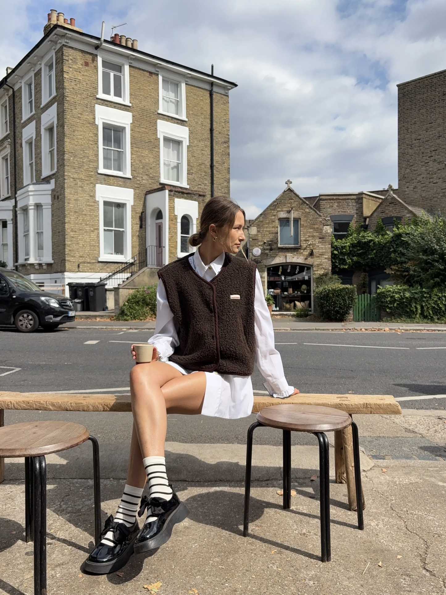 (預購) Happymess 100%美麗諾羊毛背心外套 - adult in chocolate brown (XS~XL)