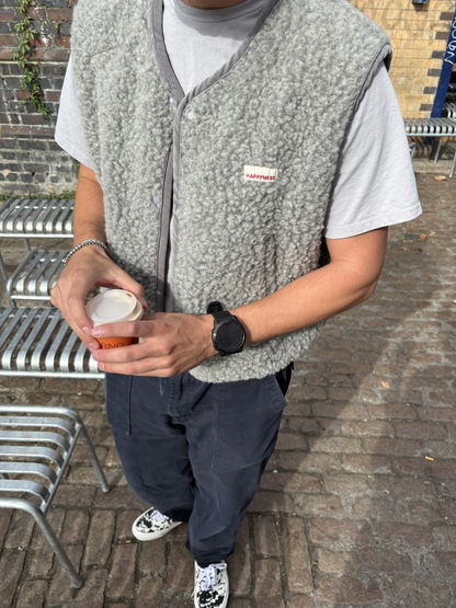 (預購) Happymess 100%美麗諾羊毛背心外套 - adult in stone grey  (XS~XL)