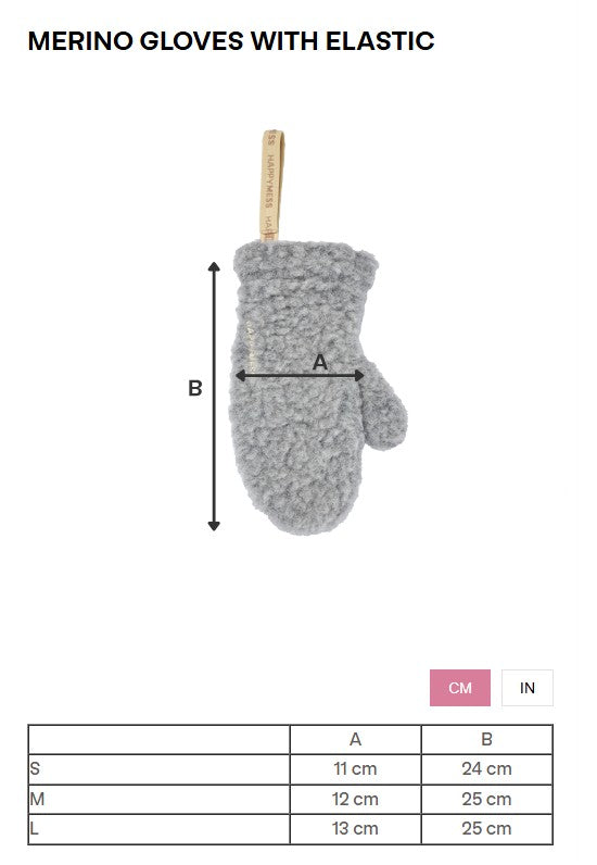 Happymess 100%美麗諾羊毛泰迪手套-  成人款 / 淺灰色 (單一尺寸)