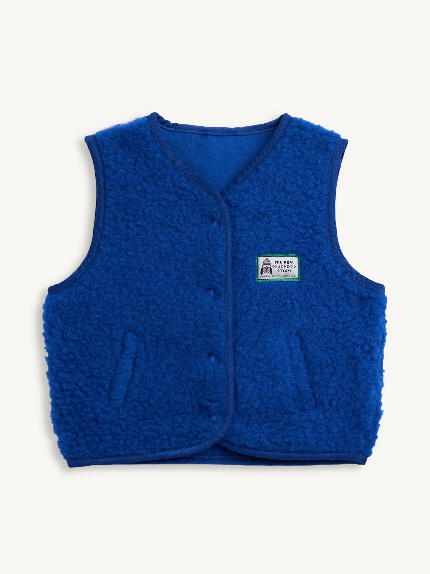 (預購) Happymess 100%美麗諾羊毛背心外套 - Kids in cobalt (1Y~12Y)