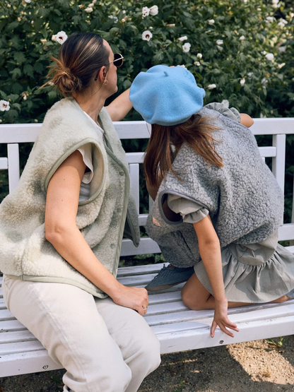 (預購) Happymess 100%美麗諾羊毛背心外套 - Kids in stone grey (1Y~12Y)