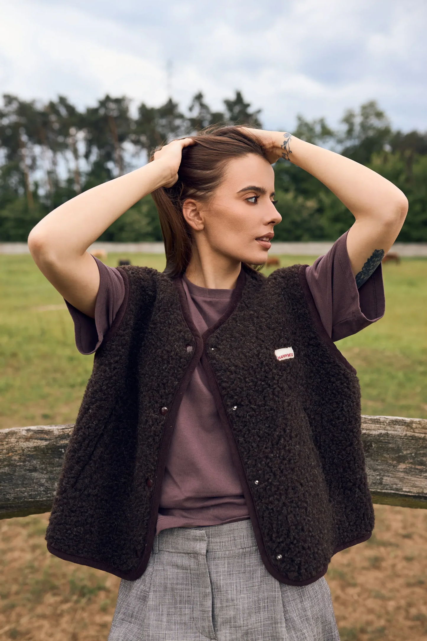 (預購) Happymess 100%美麗諾羊毛背心外套 - adult in chocolate brown (XS~XL)