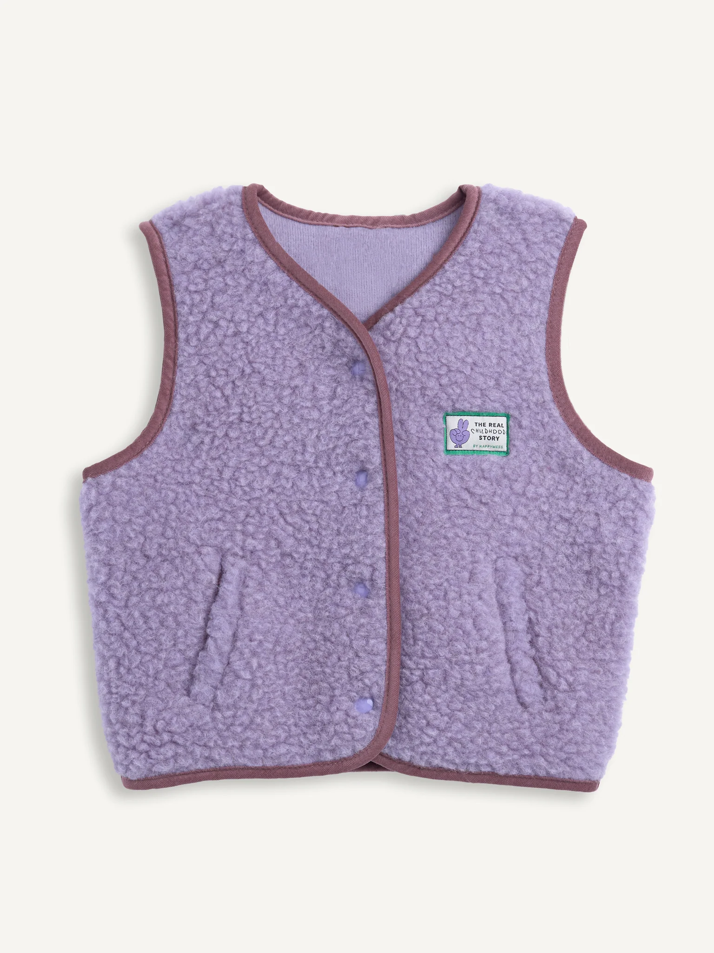 (預購) Happymess 100%美麗諾羊毛背心外套 - Kids in  lilac cloud (1Y~12Y)