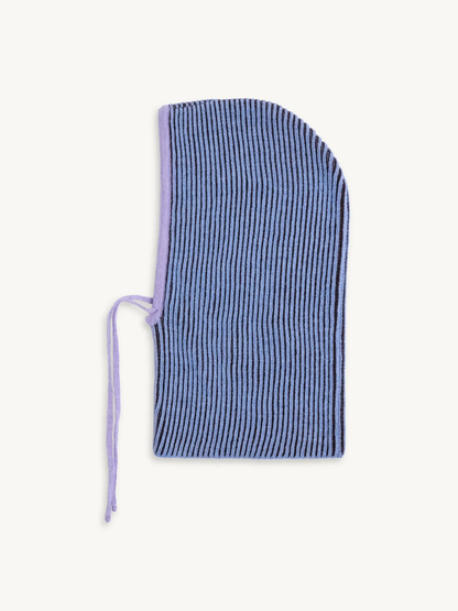 Happymess Extra Fine美麗諾羊毛Balaclava頭套帽 - icy stripes  (單一尺寸/成人可戴)