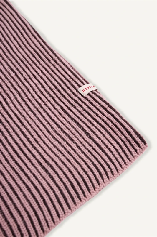 Happymess Extra Fine美麗諾羊毛Balaclava頭套帽 -mauve stripes (單一尺寸/成人可戴)