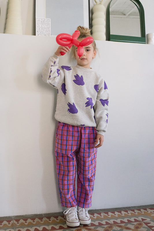 Lotiekids 有機棉燈心絨格紋長褲 - 桃粉 ❘ 現貨尺寸: 2-3Y&4-5Y (各最後一件)