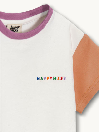 Happymess  有機棉經典短袖T-shirt - 撞色款  (1Y~8Y)