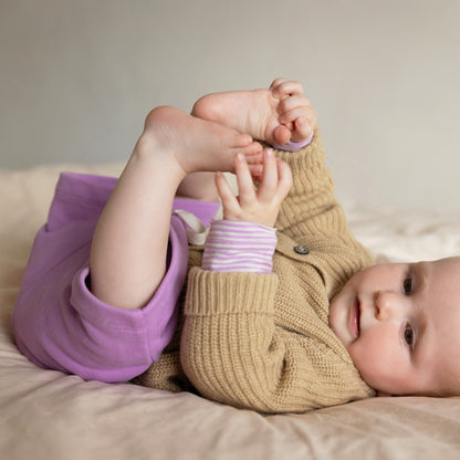 Phil & Phae 100%有機棉寬版抽繩設計短褲 - Bright lilac  ❘ 現貨尺寸: 3Y ~10Y