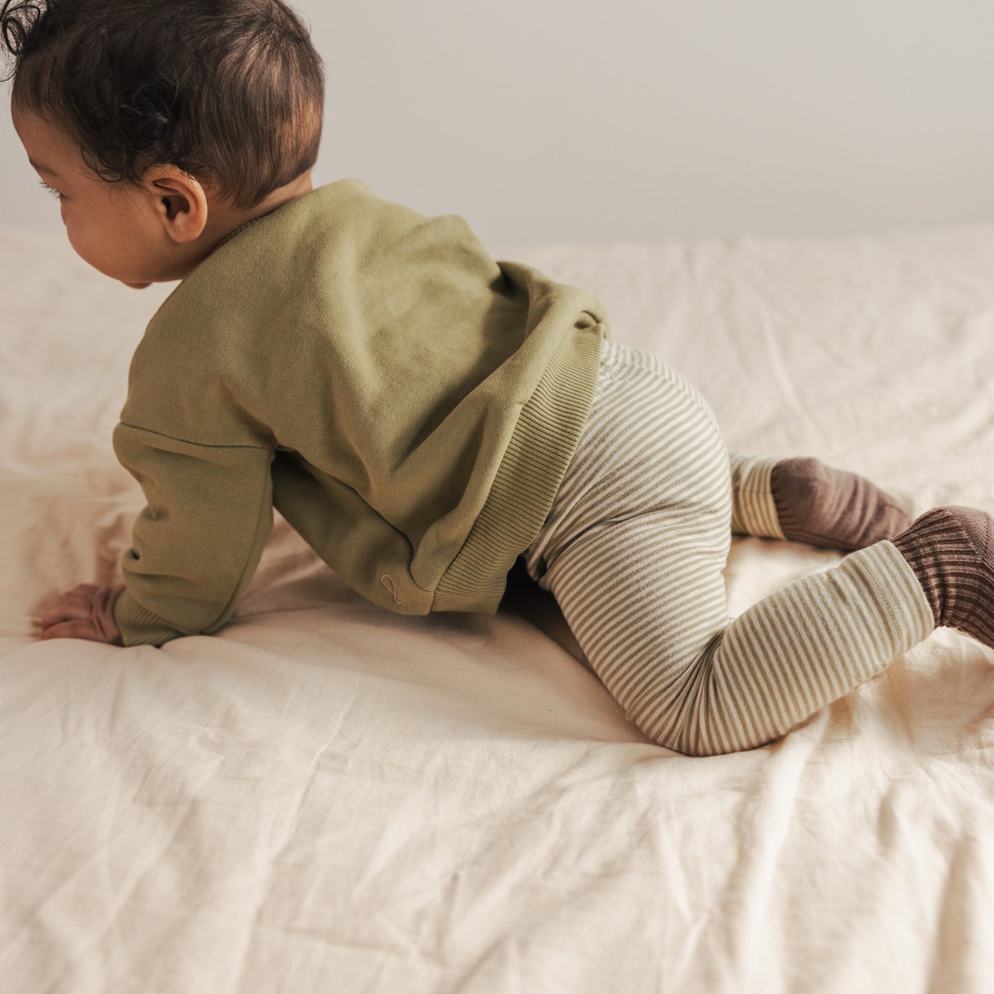 Phil & Phae 有機棉細條紋 Leggings - soft moss stripes  ❘ 現貨尺寸: 2Y~5Y
